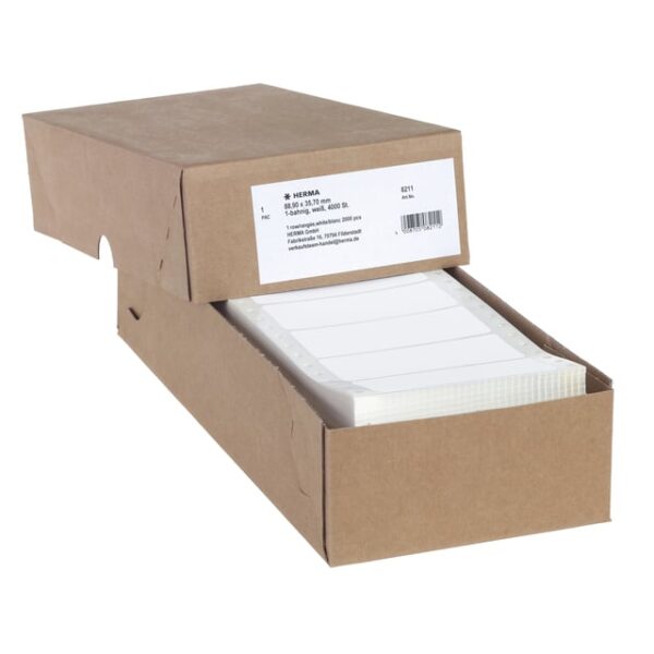 Etiket HERMA 8211 88.9x35.7mm 1-baans wit 4000stuks