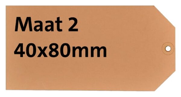 Label karton nr 2 200gr 40x80mm chamois 1000 stuks